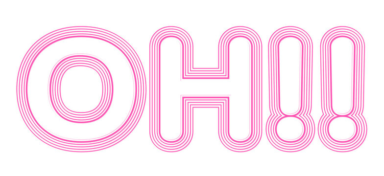Transparent oh funky stroke lettering