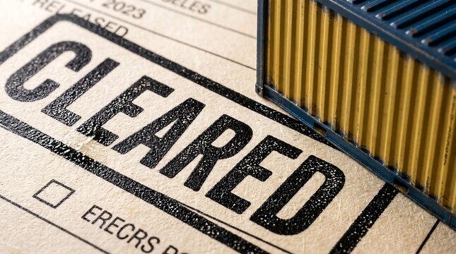 Cleared stamp on document with wooden pencil case