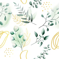 Seamless pattern with lush green tropical and summer leaves, exotic foliage, and organic botanical elements on a clean background. © salawar