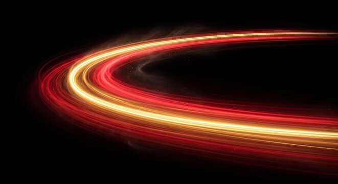 Glowing Crimson Red and Gold Speed Motion Swoosh Light Trail