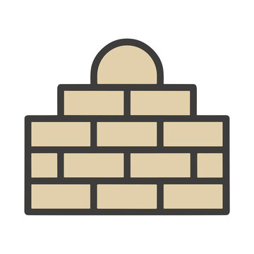 Brick wall icon with arch