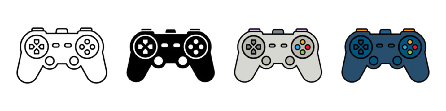 Game controller icon. Video game joystick symbol. Transparent PNG and vector