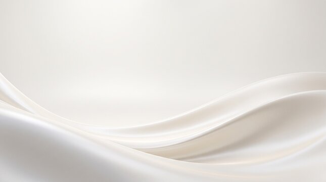 Luxury White Silk Fabric Waves