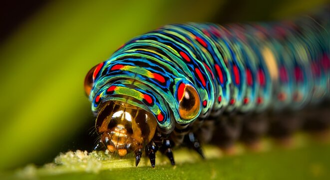 close up of a caterpillar on leaf