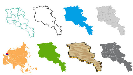Comprehensive collection of Armenia map illustrations showcasing diverse styles and geographic representations, ideal for educational resources, travel content, and infographic design © bitcoin