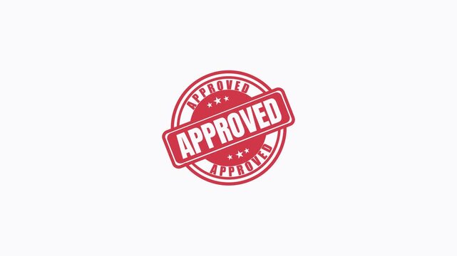 Red Approved Rubber Stamp Seal Isolated on White Background for Business and Quality Control Concepts