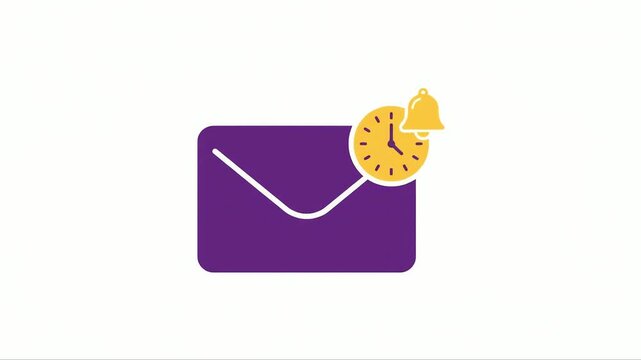 Message envelope paired with a clock and alarm bell icon illustrates the importance of timely communication, urgent notifications, and efficient management of digital correspondence tasks daily.