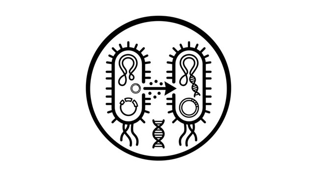 Bacterial Conjugation: DNA Transfer Between Bacteria, Scientific Icon