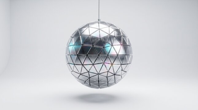 Spherical chrome disco object, disco ball