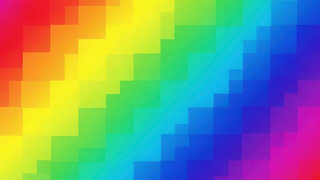 Abstract rainbow background with bright colorful square pixel pattern design