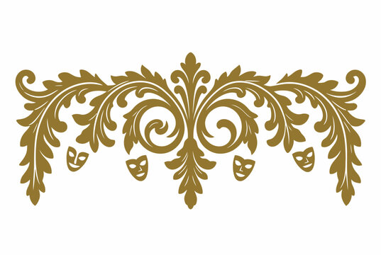 Gold Ornate Filigree Border Design.