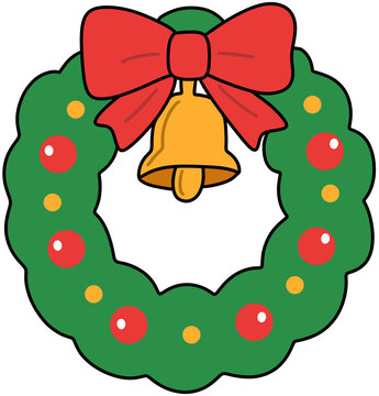 Cute Christmas and winter element icon vector illustration set