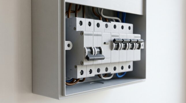 Domestic Consumer Unit With Circuit Breakers Switched Off as a Shutdown and Reset Metaphor