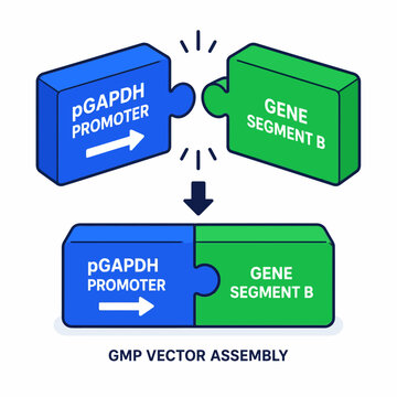 GMP Vector Assembly Diagram with Promoter and Gene Segment
