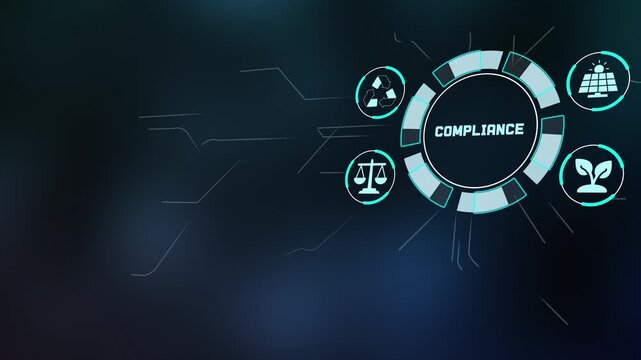 Sustainability compliance concept with environmental standards and clean energy
