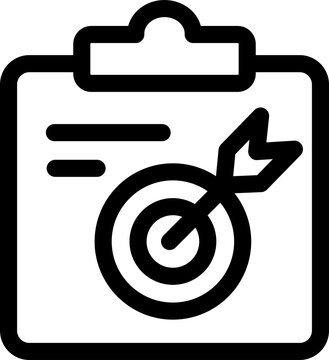 Business target checklist outline icon for project goals