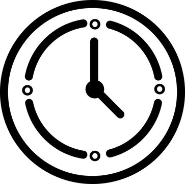Business time clock outline icon for scheduling and deadlines
