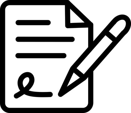 Business document editing pencil outline icon