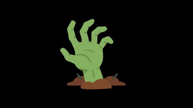 zombie hand coming out of the grave halloween animation