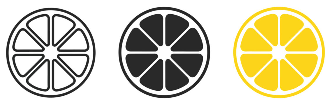 lemon slice citrus fruit icon