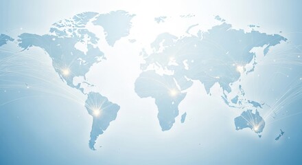 Fototapeta premium Nighttime view of the world illuminated by city lights from space