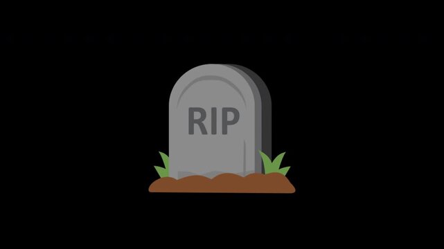 animation of a ghost emerging from a gravestone
