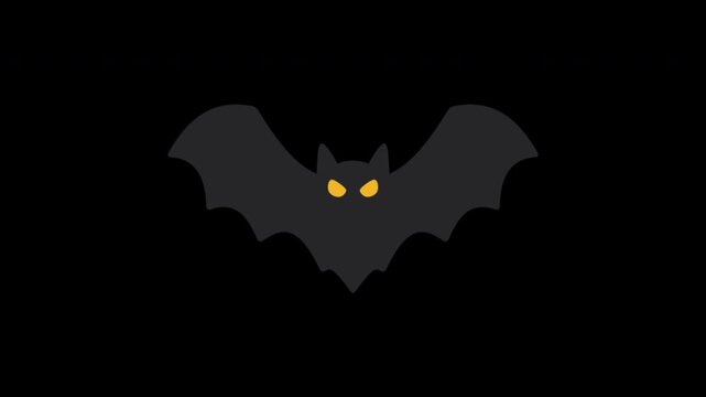 flying black bat halloween animation