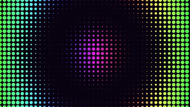Abstract rainbow dot matrix motion background loop
