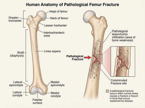 Human Femur Anatomy Pathological Fracture Illustration