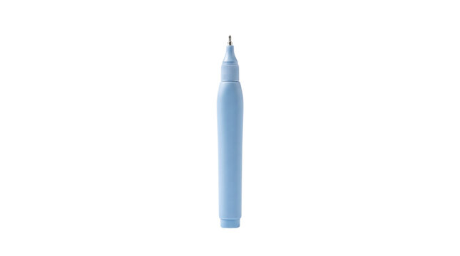Light blue felt tip pen for drawing. Pastel blue marker for office stationery. Professional fine point ink pen for sketching. isolated PNG with Transparent Background