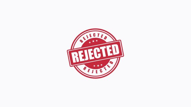 Red Rejected Rubber Stamp Icon Set Isolated on White Background for Business and Quality Control
