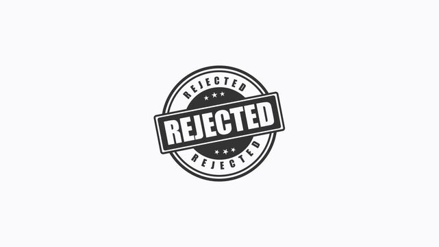 Rejected rubber stamp icon set isolated on white background for business and quality control concepts