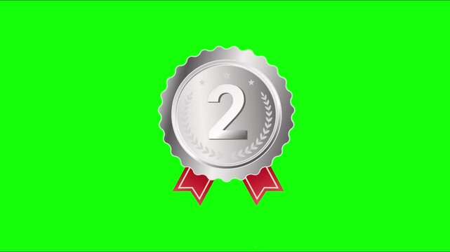 Silver Medal Second Place Award on Green Screen