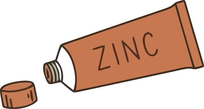 zinc oxide sunscreen tube illustration