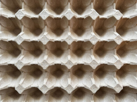 Empty paper egg carton texture background with holes pattern