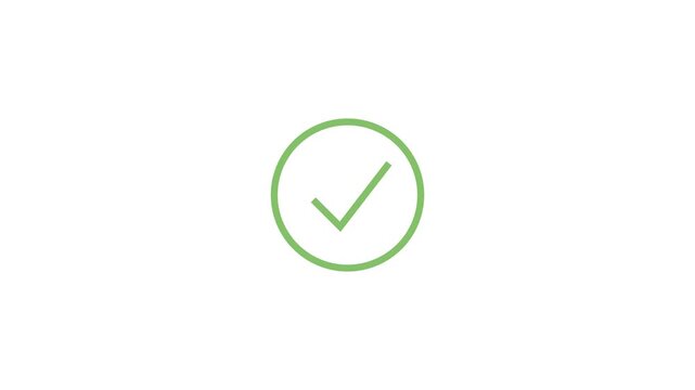 Minimalist Green Checkmark Icon for Success and Task Completion Symbols