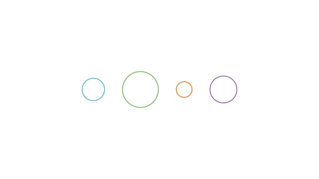 Minimalist Abstract Graphic Design Featuring Four Colorful Circular Outline Shapes