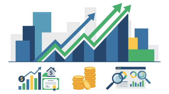 Business Growth Chart and Financial Analytics Illustration