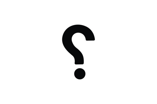 Bold black question mark symbol isolated on white background