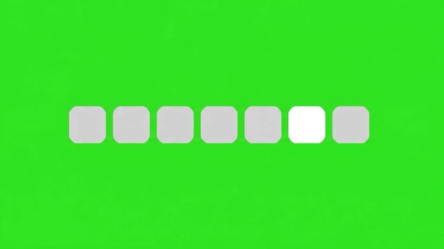 Loading Indicator Animation with Sequential Dots on Green Screen