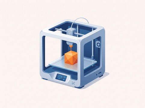 3D printer illustration vector