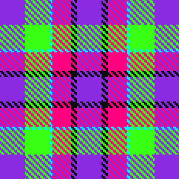Cyber Punk Twill 2x2 Seamless Tartan Plaid Pattern