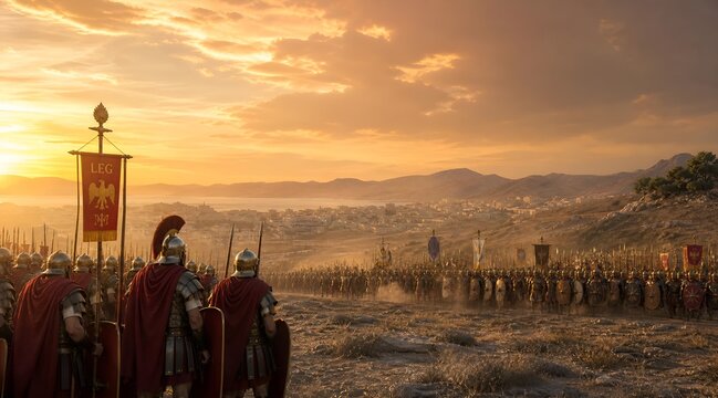 Roman Legion Marches Towards the Coastal City of Cartagena in Ancient Hispania