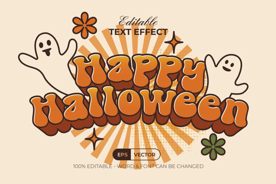 Editable Retro Text Effect Halloween Style.