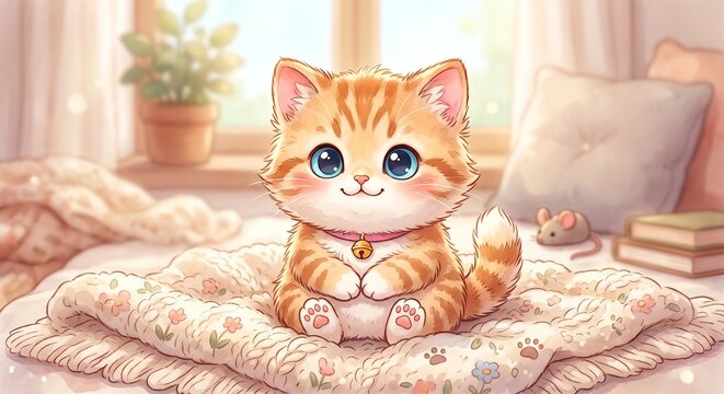 Cute chibi kitten to brighten up your day