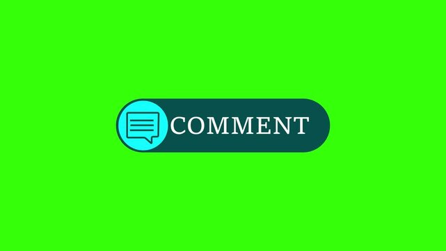 Comment button animation for a video channel. comment text reveal animation, social media. Flat Design comment. comment icon Animation, 4k Comment Push Buttons for YouTube. red comment icon button.