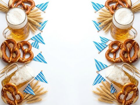 Oktoberfest celebration with beer and pretzels , Oktoberfest, St. Patrick&rsquo;s, Carnival