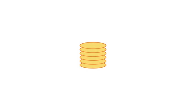 Stack of Golden Coins Isolated Vector Illustration Representing Financial Wealth and Savings