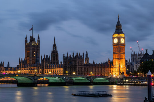 Long exposure of the Houses of Parliament over Westminster Bridge & River Thames in London, England. Taken on the 16th August 2026