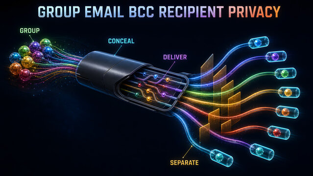 Group Email BCC Recipient Privacy Process Infographic